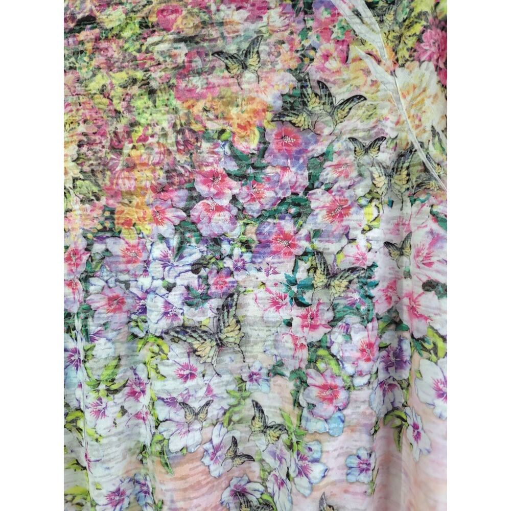 Sundance Boho Butterflies Floral Watercolor Sublimation Print Ruffle Top Size L - Picture 10 of 12